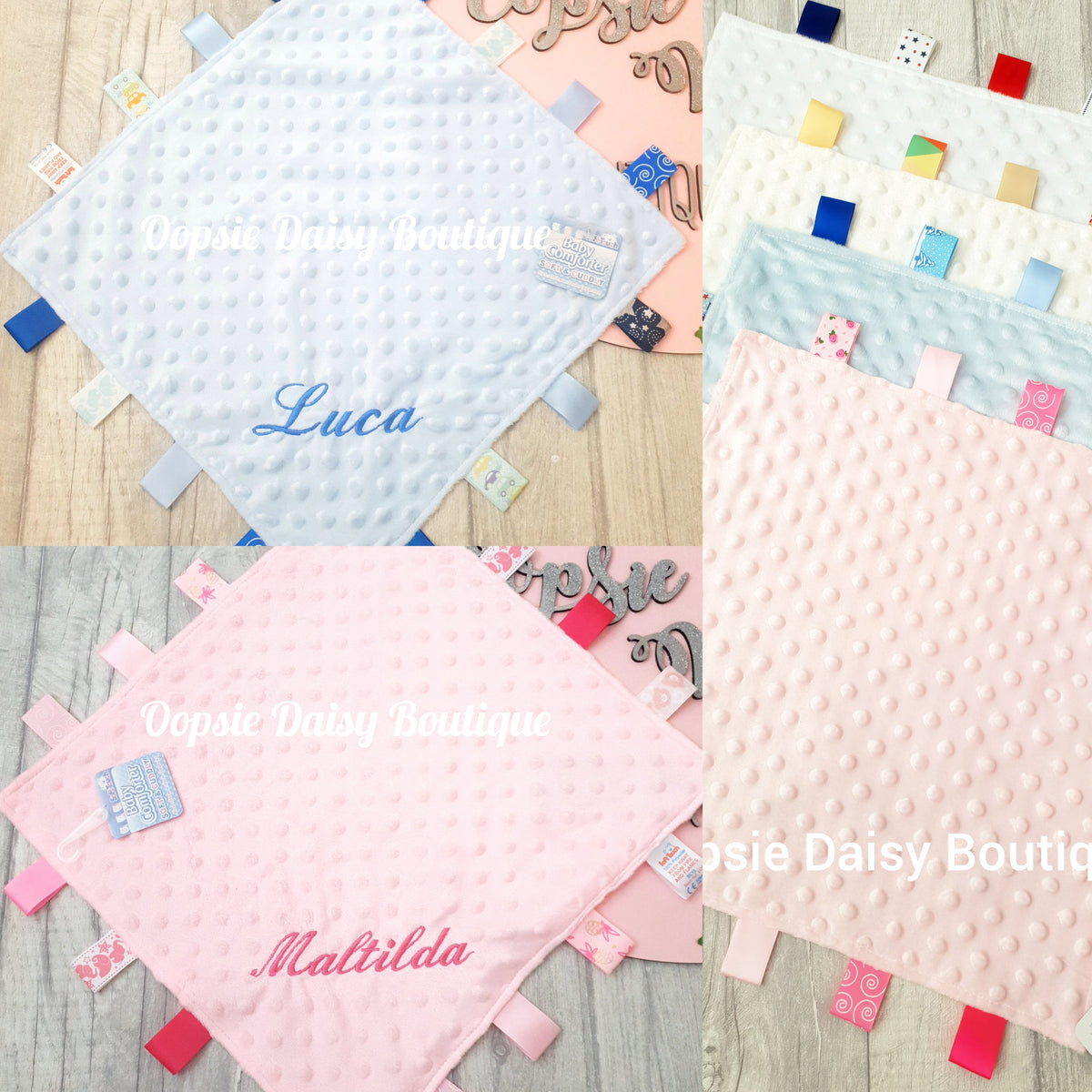 Personalised hot sale taggie blanket