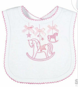 Baby Bib Rocking Horse Embroidered Design