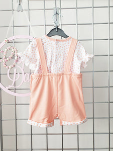Baby Girls Daisy Flower Dungaree & T shirt 2 Piece Set