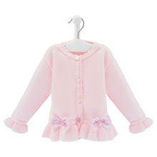 Load image into Gallery viewer, Girls Pink Knitted Cardigan Satin Bows  - Dandelion