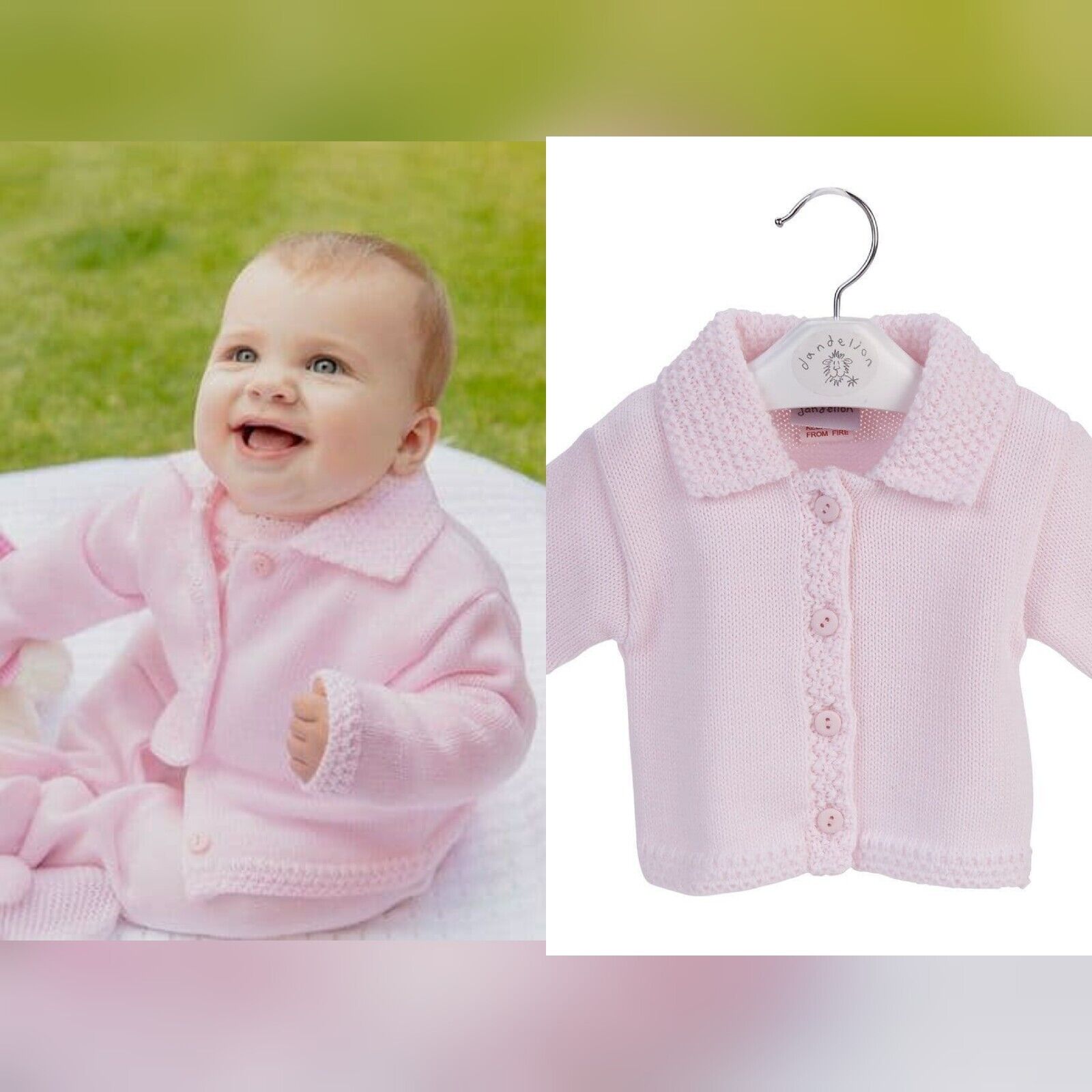 Baby pink knitted cardigan best sale