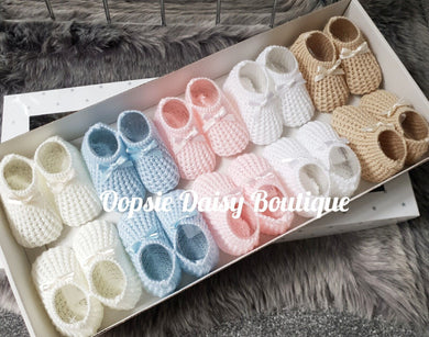 Baby Knitted Spanish Booties Size 0-3mth