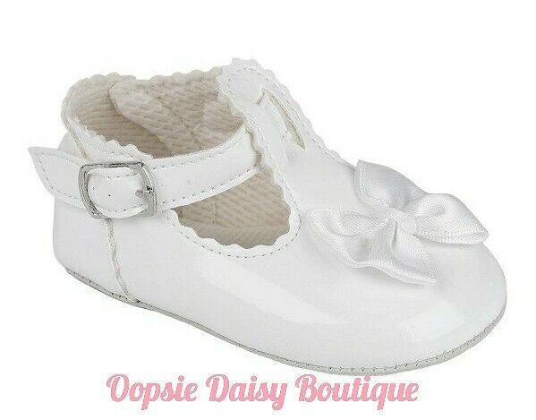 Girls White Baypods Ribbon Shoes 0 18 Months Oopsie Daisy Baby Boutique