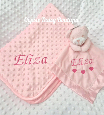 Personalised Baby Blanket & Teddy Comforter