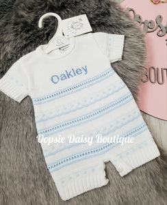 Personalised Boys & Girls Knitted Rompers Dandelion Baby