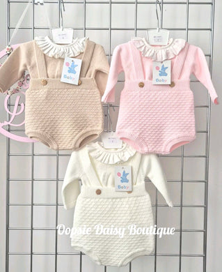 Girls Pretty Knitted Dungaree Jam Sets