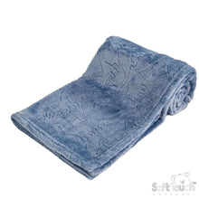 Load image into Gallery viewer, Supersoft Embossed Blue Baby Blanket Dinosaurs