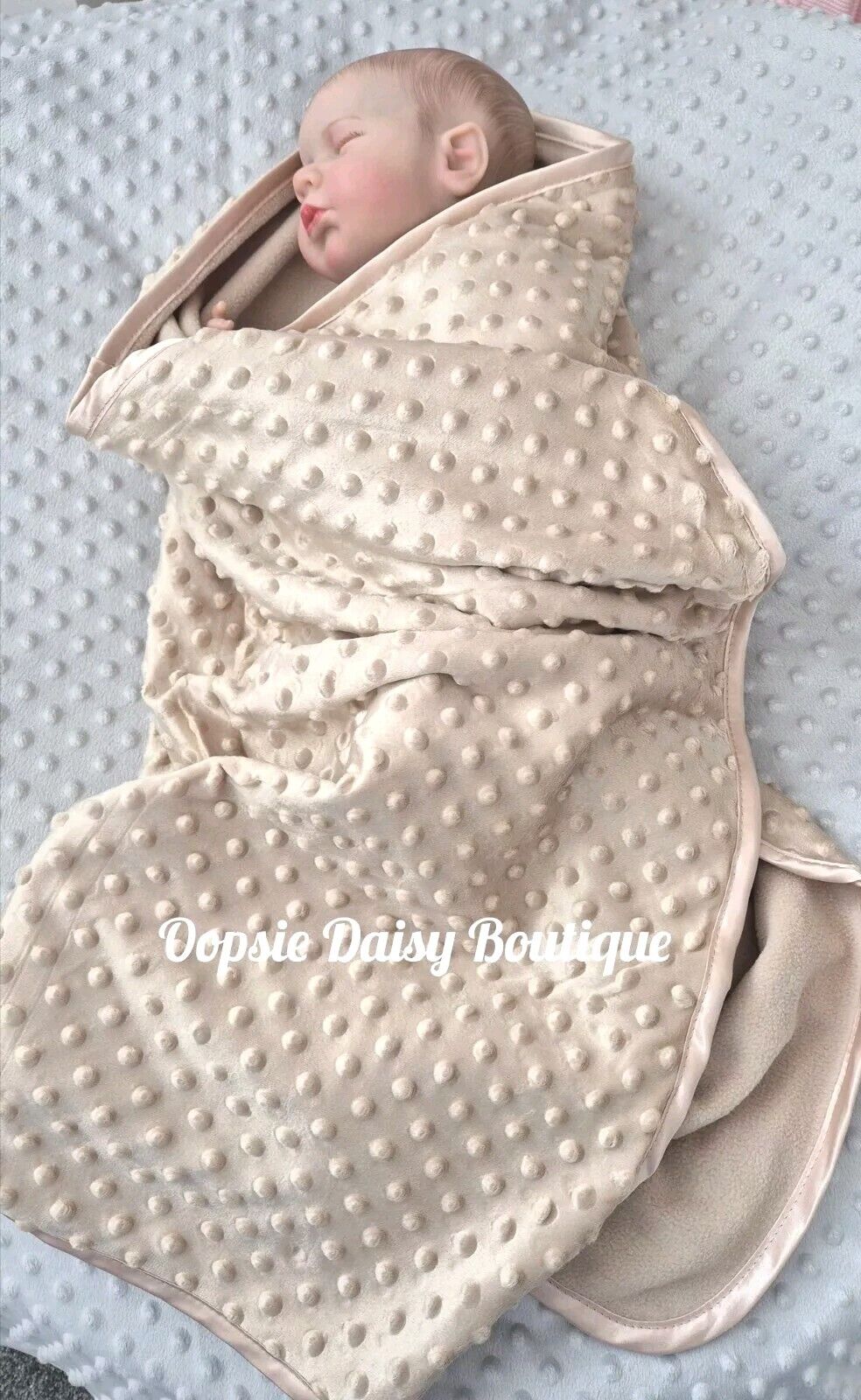 Personalised Baby Blanket Caramel Beige Supersoft