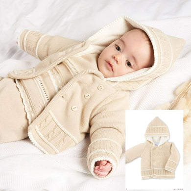 Beige Knitted Baby Jacket Cardigan Dandelion Pramcoat