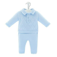Load image into Gallery viewer, Baby Boys Blue Knitted Suit Dandelion