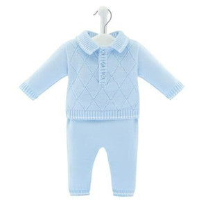 Baby Boys Blue Knitted Suit Dandelion