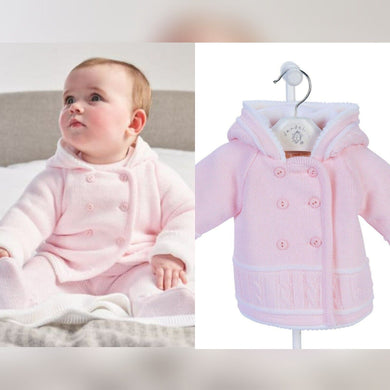 Pink Knitted Baby Jacket Cardigan Dandelion Pramcoat