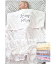 Load image into Gallery viewer, Personalised Baby Blanket Supersoft Rosebud Design X 6 Colours  , Disney Font