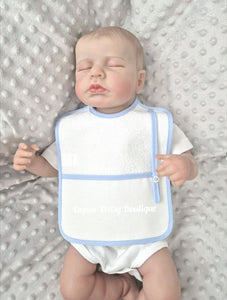 Personalised Spanish Baby Bib With Dummy Holder