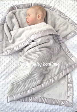 Supersoft Grey Baby Blanket Cosy Fleece Lined