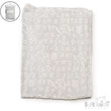 Load image into Gallery viewer, Supersoft Embossed Grey Baby Blanket Alphabet