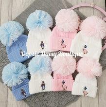 Load image into Gallery viewer, Peter Rabbit Jemima Puddleduck Pom Pom Hats Newborn &amp; 1-12mth