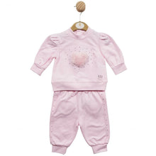 Load image into Gallery viewer, Designer Baby Girls Pink Fur Heart Jog Set