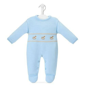 Boys Blue Rocking Horse Knitted Romper Dandelion