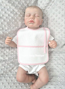 Personalised Spanish Baby Bib With Dummy Holder