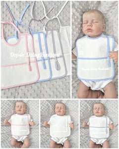 Personalised Spanish Baby Bib With Dummy Holder