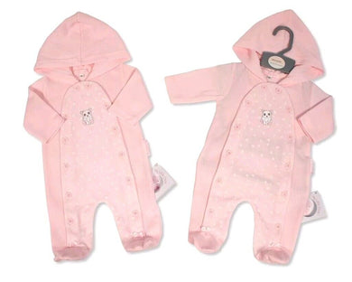 Baby Girls Bears & Stars Hooded All In One