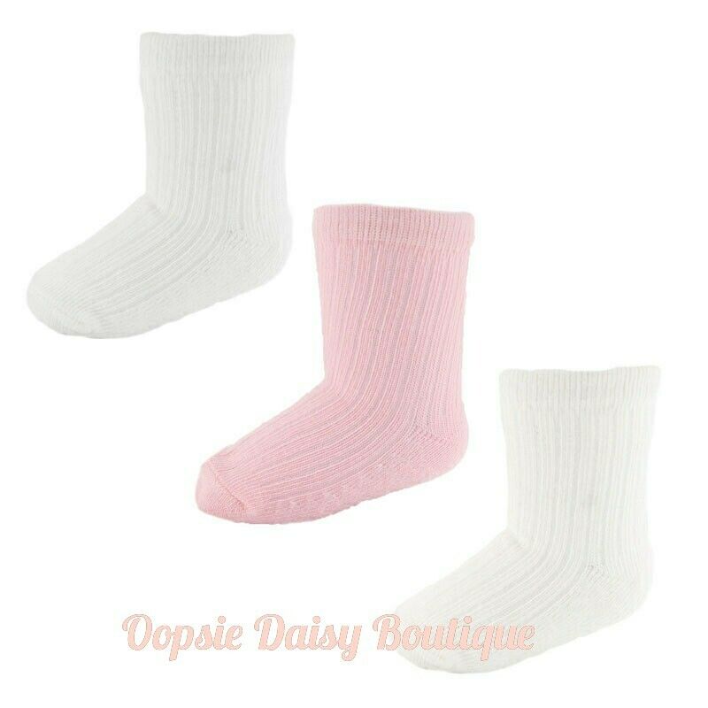 Baby Socks Girls 3 Pair Ribbed Socks