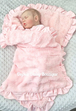 Supersoft Pink Baby Blanket Cosy Fleece Lined