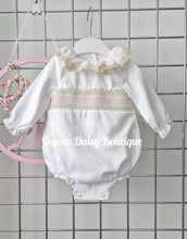 Load image into Gallery viewer, Girls Pretty Smocked Romper