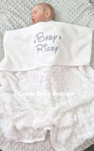 Personalised Baby Blanket Supersoft Rosebud Design X 6 Colours  , Disney Font