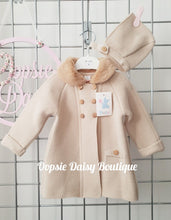 Load image into Gallery viewer, Beige Knitted Pram Coat &amp; Hat