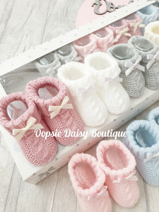 Baby Knitted Spanish Booties Size 0-3mth