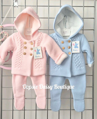 Baby Girls & Boys Hooded Pram Suit 2 Piece