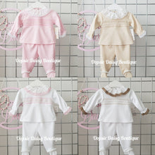 Load image into Gallery viewer, Girls Soft Cotton Trouser Set with Smocking