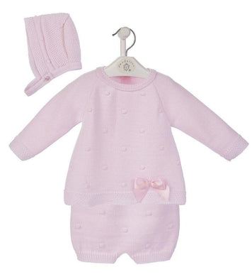 Baby Girls Knitted Set with Bonnet - Dandelion