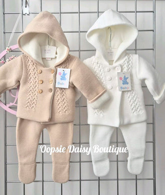 Baby Girls & Boys Hooded Pram Suit 2 Piece