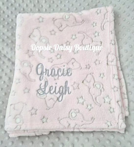 Personalised Baby Blanket Supersoft Elephant Design