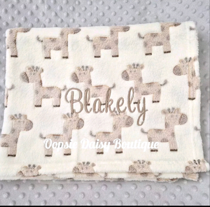 Personalised Baby Blanket Supersoft Giraffe Design