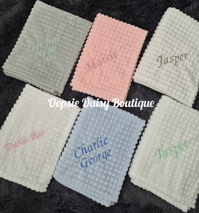 Personalised Baby Blanket Supersoft Waffle Design