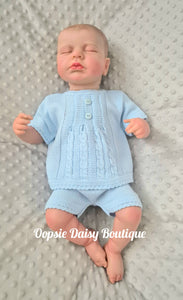 Blue Knitted Shorts Set  - Dandelion