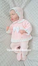 Load image into Gallery viewer, Baby Girls Knitted Set with Bonnet - Dandelion