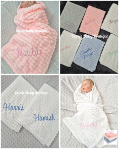 Personalised Baby Blanket Supersoft Waffle Design