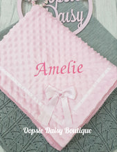 Load image into Gallery viewer, Personalised Baby Blanket Super Thick &amp; Cosy with Ribbon