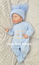 Load image into Gallery viewer, Boys Blue Rocking Horse Knitted Romper Dandelion