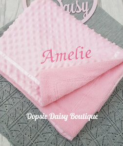 Personalised Baby Blanket Super Thick & Cosy with Ribbon