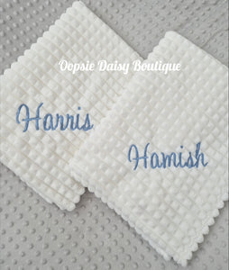 Personalised Baby Blanket Supersoft Waffle Design