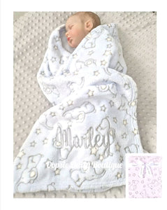 Personalised Baby Blanket Supersoft Elephant Design