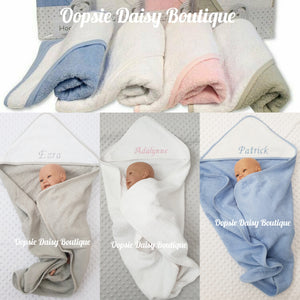 Personalised Baby Hooded Towel Boys Girls