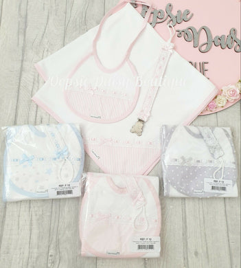 Spanish Gift Set Dummy Clip, Bib & Blanket/Sheet