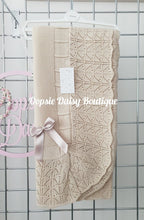 Load image into Gallery viewer, Beige Spanish Knitted Ribbon Shawl Blanket